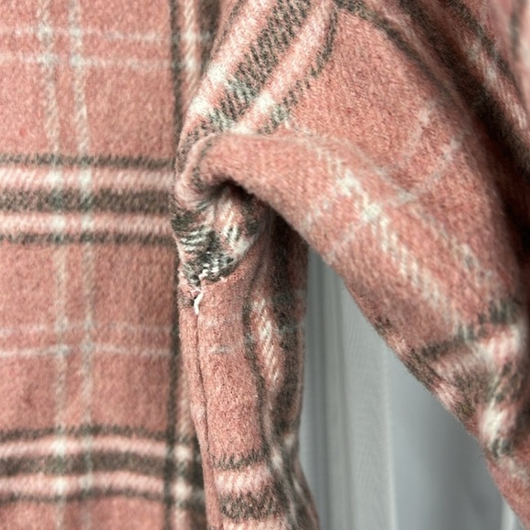 Miss Sparkling Button Down Pink White Plaid Silver Buttons Shirt Shacket Women M - Picture 12 of 13